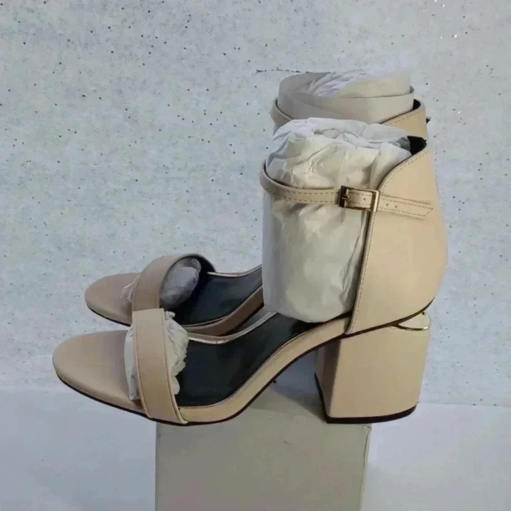 Qupid heeled ankle strap sandals